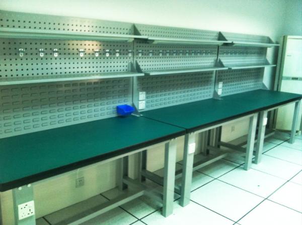 Bancadas industriais da gaveta e estações de trabalho industriais, azul/verde