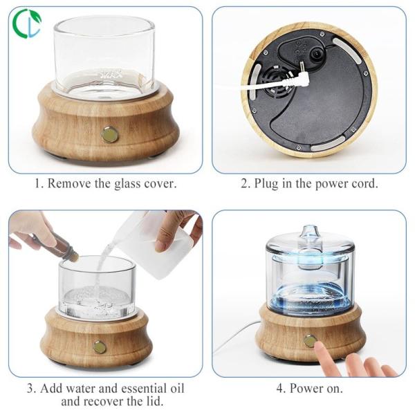 80ML  Glass Ultrasonic Essential Oil  Diffuser▕ DN-836