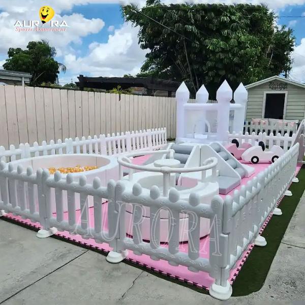 White Pink Soft Play Package Set Playground Baby Indoor Outdoor Soft Play Equipment