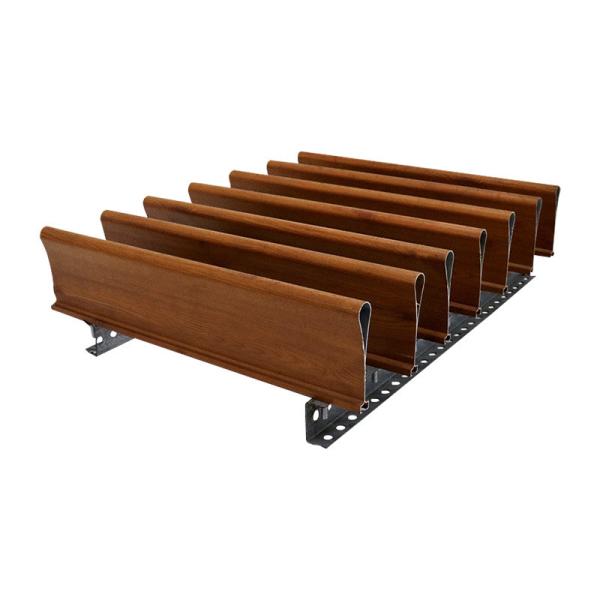 Aluminium Alloy Suspended Ceiling Profiles Droplet Shaped Wood Grain Stretch