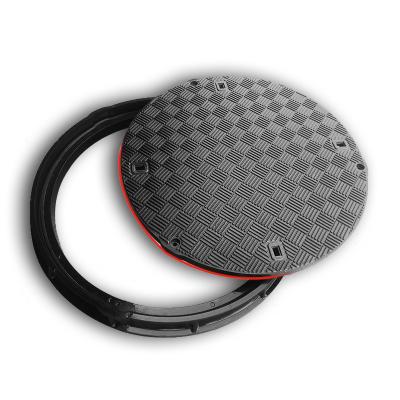 Black FRP Manhole Cover Composite Heavy Duty Strong Corrosion Resistant