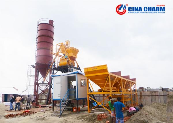 Hopper Type HZS 35 M3/H Small Concrete Mixing Plant