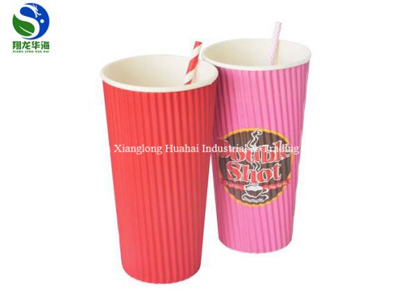 Compostable Brown Kraft Ripple Cups Corrugated Paper Cups For Hot Coffee