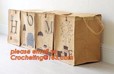 jute dirty clothes cube storage basket, Collapsible Rectangular Fabric Clothes Storage Toy Organizer Pet Toy Storing Jut