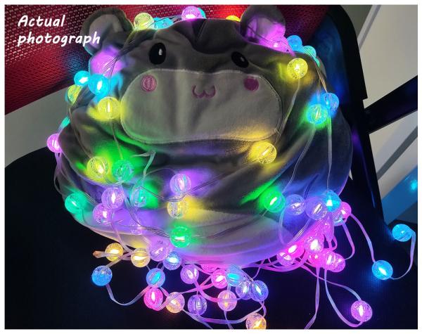 50 LED Leather Wire Waterproof String Lights Outdoor Bubble Bulb Lights