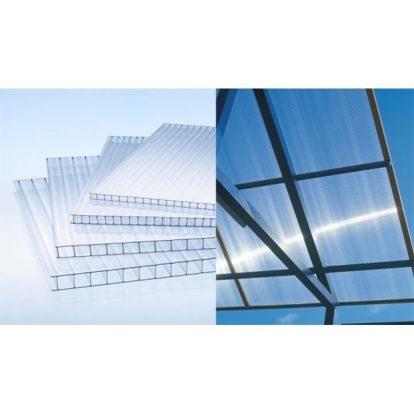 Awning Canopy Roofing PC Hollow Sheet Twin wall Polycarbonate Hollow Sheet Ideal for Weather Resistant Building Solutions