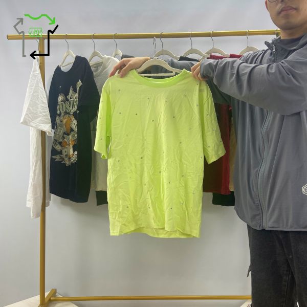 95% Clean Used Short Sleeve Women Men 2nd Hand Casual T Shirt A Grade