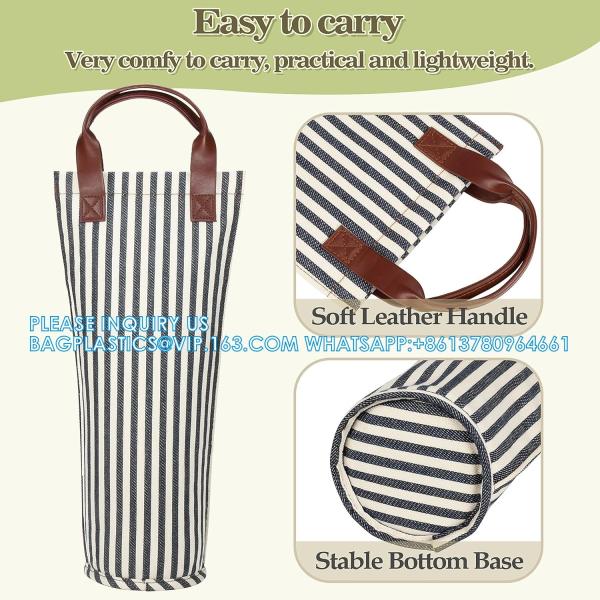 Single Wine Gift Tote Bag, Insulated Padded Thermal Wine Bottle Carrying Cooler Carrier For Travel, Picnic, Gift