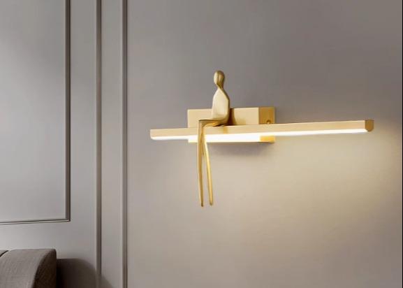 Copper wall lamp bedroom bedside creative background wall lamp Italian designer art figure shape decorative wall lamp
