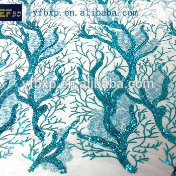 F50274 Sequin 2015 french lace wedding dress fabric/ tulle lace french net lace for fashion girl