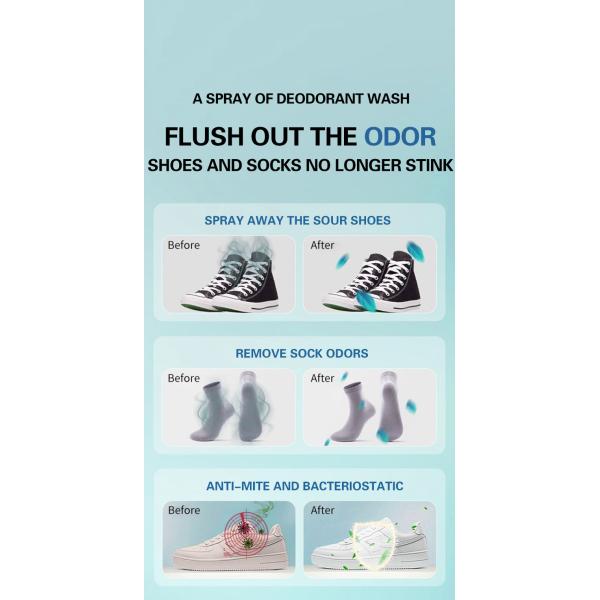 Antibacteriano Deodorante para pies y zapatos Spray Eliminador de olor OEM