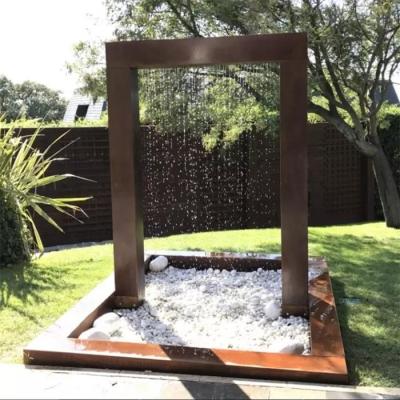 Jardim que ajardina a fonte de água de aço da cortina da chuva de Corten da fonte do chuveiro de chuva