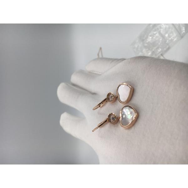 Chopard Happy Hearts earring 18k pink gold with diamond and mother-of-pearl