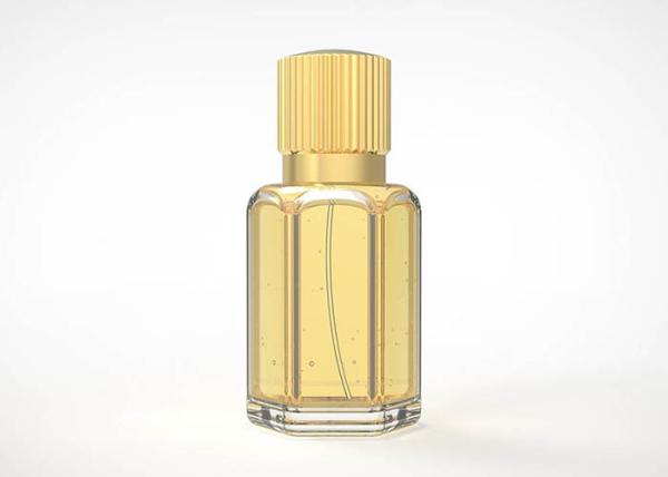 Luxury Zamac Creative Vertical Stripe Style Perfume Bottle Cover 15Mm Gold Metal