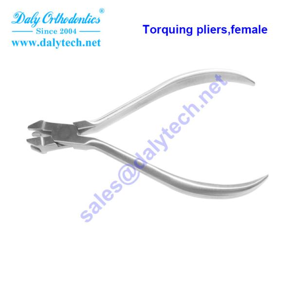 Torquing pliers , female of orthodontic equipment from dental instruments