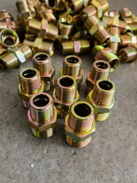 Nice Carbon Steel Forklift Reusable Customized Thread Adapter / Hydraulic Hose Fittings Hydraulic Hose Ferrule Fittings