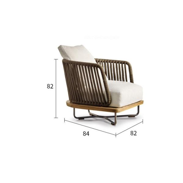 Modern Patio Sectional Outdoor Furniture with Cushioned Rattan Sofa Bed in Bali Style