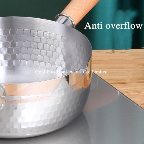 Best quality domestic food pot with long wooden handle kitchen cookware stainless steel milk soup pot for cooking