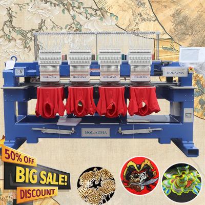 HOLiAUMA 4 heads embroidery machine china best selling 15 needle 1200 spm cap t-shirt flat embroidery machine for sale