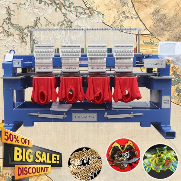HOLiAUMA 4 heads embroidery machine china best selling 15 needle 1200 spm cap t-shirt flat embroidery machine for sale