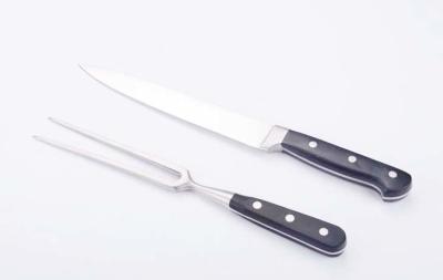 Stainless Steel Kitchen Knife Set 2PCS Slicer Knife And Meat Fork Set With POM Handle