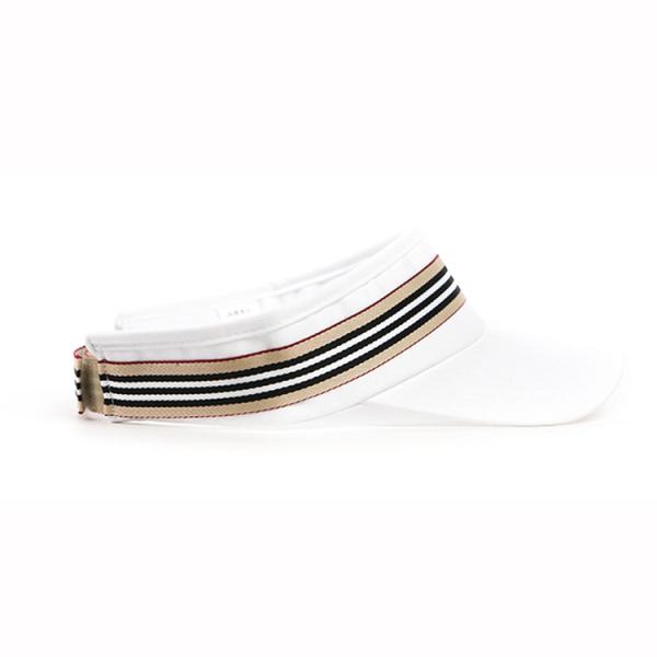 Sports Cotton Curved Brim Sun Visor Cap With Embroidery Logo And Woven Band
