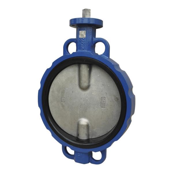 Double Shaft Ductile Iron Butterfly Valve Flat Bottomed Seat Reliable Sealing