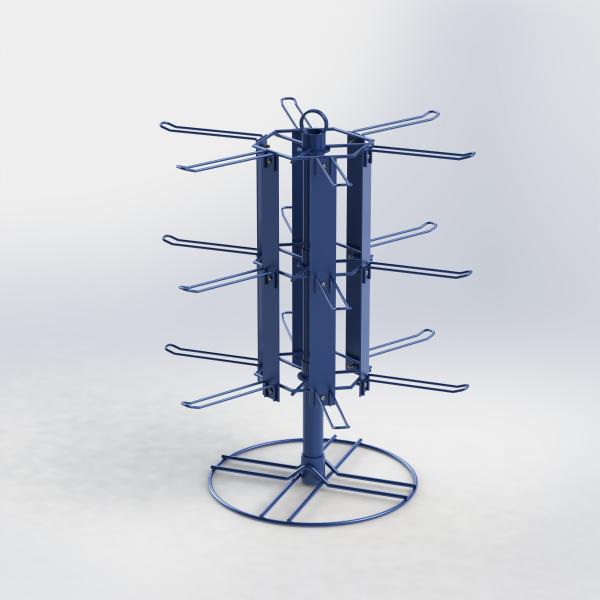 Custom Made Countertop Pegboard Spinner Rack Display With Hooks Round Wire Base