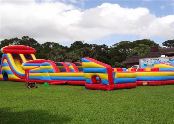 Commercial Inflatable Ninja Course , Blow Up Assault Course UV Resistant High Safety