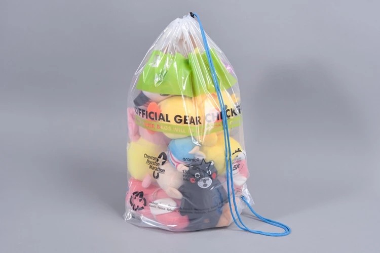 мешок Drawstring путешествуя сумки PE сумки Drawstring плеча LDPE одного нагрузки 8kgs пластиковый белый прозрачный изготовленный на заказ