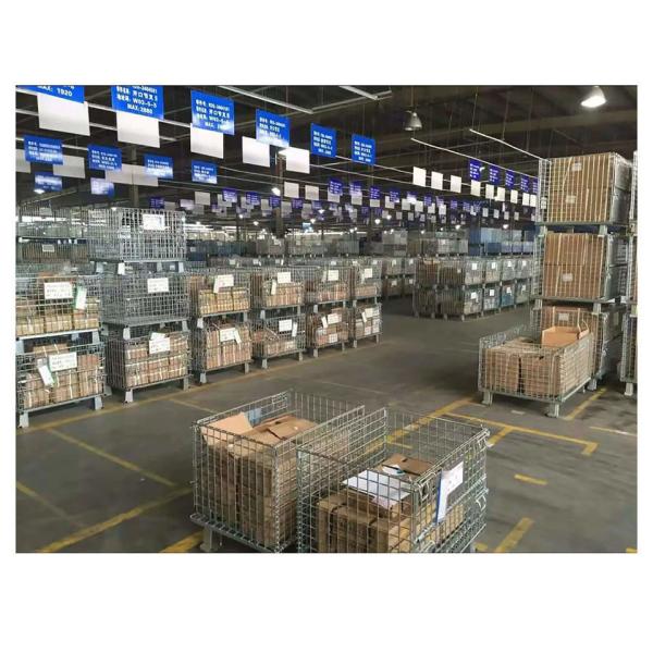 Collapsible Steel Mesh Storage Cages Customized Folding Stackable Storage Baskets