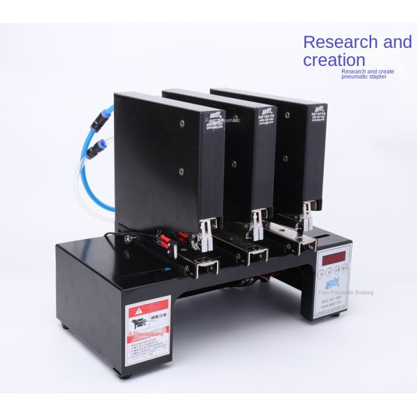 Fast Three-Head Induction Automatic Gas Electric Stapler Pneumatic Document Stapler for Blister Three-Nail Elevator