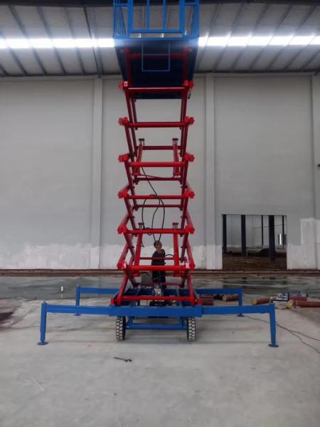 Industrial Mobile Hydraulic Scissor Lift Machine 300kg 16 Meter 1 Year Warranty