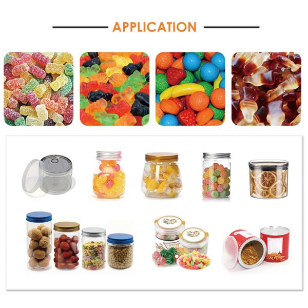 Automatic Candy Nuts Popcorn Can Filling Machine Multihead Weigher Plastic Jar Filling Packaging Line