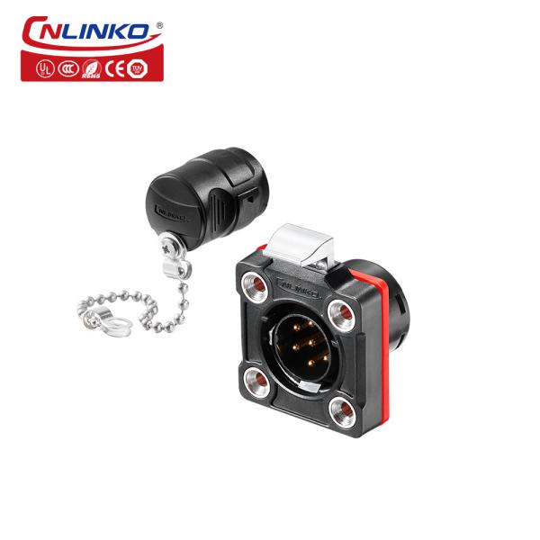 CNLINKO M20 7 Pin Waterproof Ip67 Plastic PBT Circular Connector for Outdoor Electronic Equipment