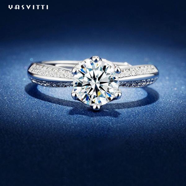 Diamond Band Rings das mulheres de Moissanite do festival de 22.1mm 2.52g Diamond Wedding Ring