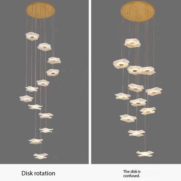 Modern Decorative Interior Acrylic LED Chandelier Nordic Living Room Hotel Double Lotus Decorative Chandelier