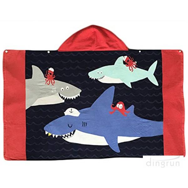 Children Hooded Towel 100% Natural Cotton Beach Poncho Towels Swim Bath Towels