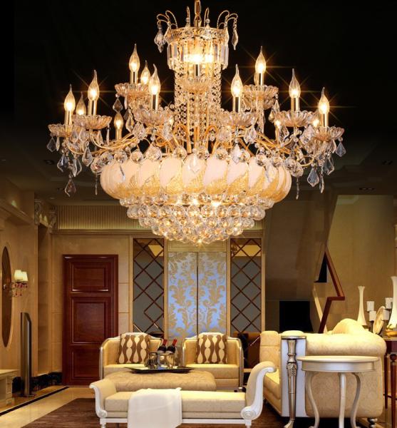 JYLIGHTING K9 Chandelier Crystal Luxury Vintage Candles for Living Room Large Crystal Candle Chandelier