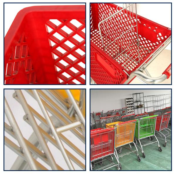 Пластиковая корзина для супермаркетов 100 л с колесами TPR