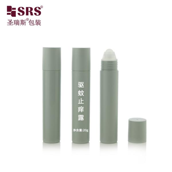 Smooth Surface 20ml Round Cylinder PP Plastic Roll On Bottle For Eye Care Serum