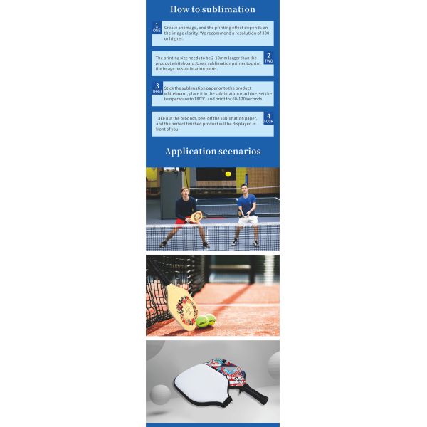 ZELOYAUT Wholesale Sublimation Blanks Hot Sales Mdf Sublimation Pick Racket Blanks Custom logo Diy Outdoor Pick Racket Gifts