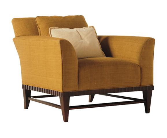 Soild Wood Leg Upholstered Chair And Ottoman / Living Room Lounge Ottoman Chair