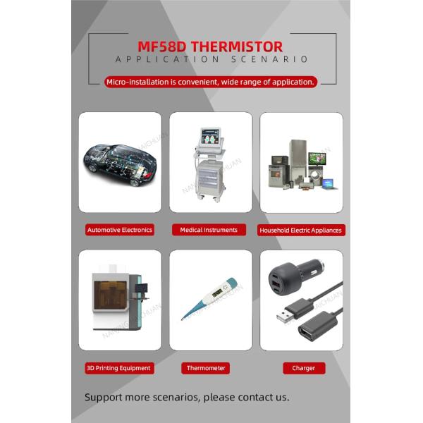 MF58D Waterproof NTC 10k Ohm Thermistor Temperature Sensor Glass Sealed Probe