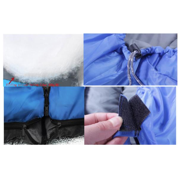 215 * 78CM Двухцветный наружный водонепроницаемый 190T Полиэстерная пустая волокна наполнитель классический два человека в одном спальном мешке