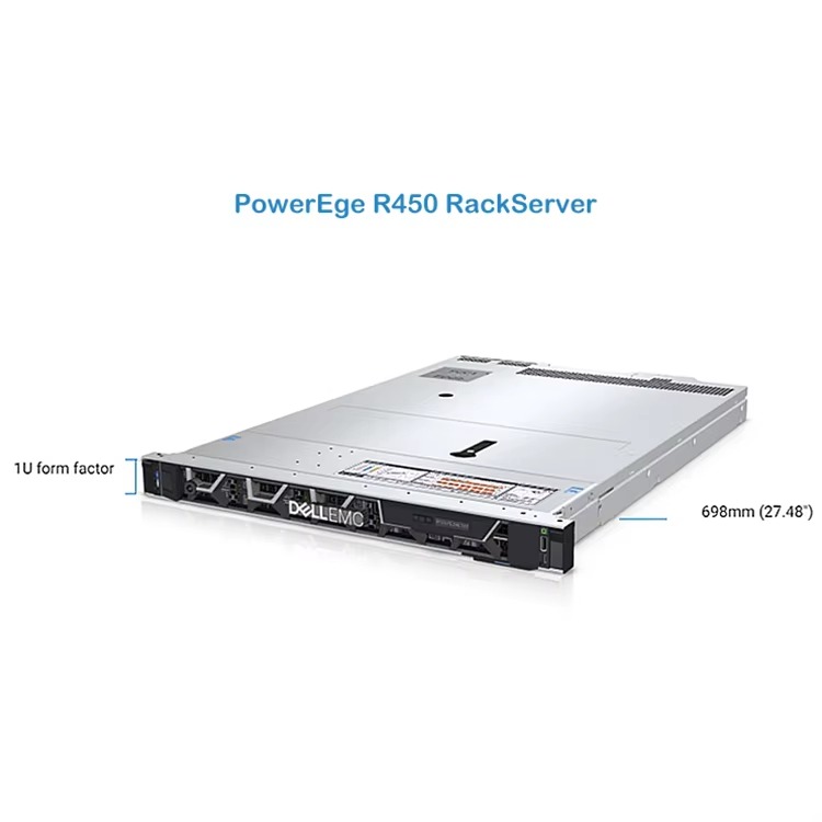 Dells R450 Servers 8*2.5/4314*1/32G 3200*2/PM1643A 960G SAS*6/BOSS S2+240GM.2*2/HBA355i/IDRAC 9/2*1GB Poweredge R450 Rack Server