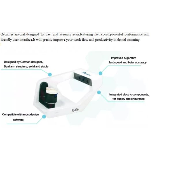 Dental Scanner 3D Image Digital CAD CAM with 6 μm Precision SB Light Blue and 100*100*75mm Scan Region