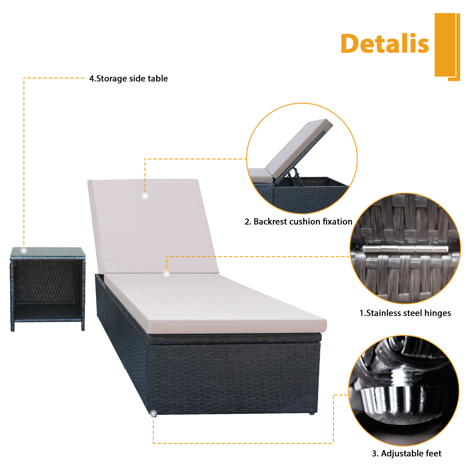 Outdoor Beach Swimming Pool Folding Lounge Chair Sunbed Plastic Customized Sun Modern Furniture Color Feature Weight Eco Origin