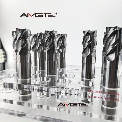 4 Flutes Carbide End Mill Bit For Aluminium , Customized Finishing CNC Milling Cutter