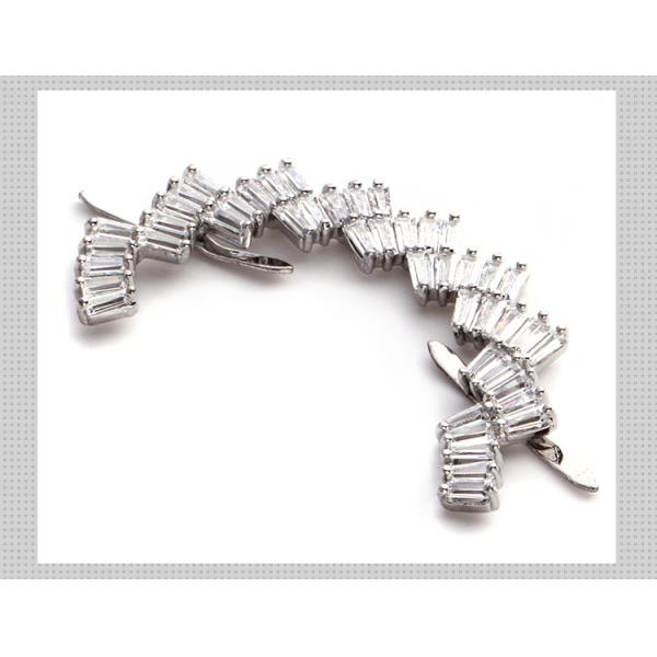 Zinc Alloy Elegance Crystal Shoe Buckles Rainbow Shape Silver Color